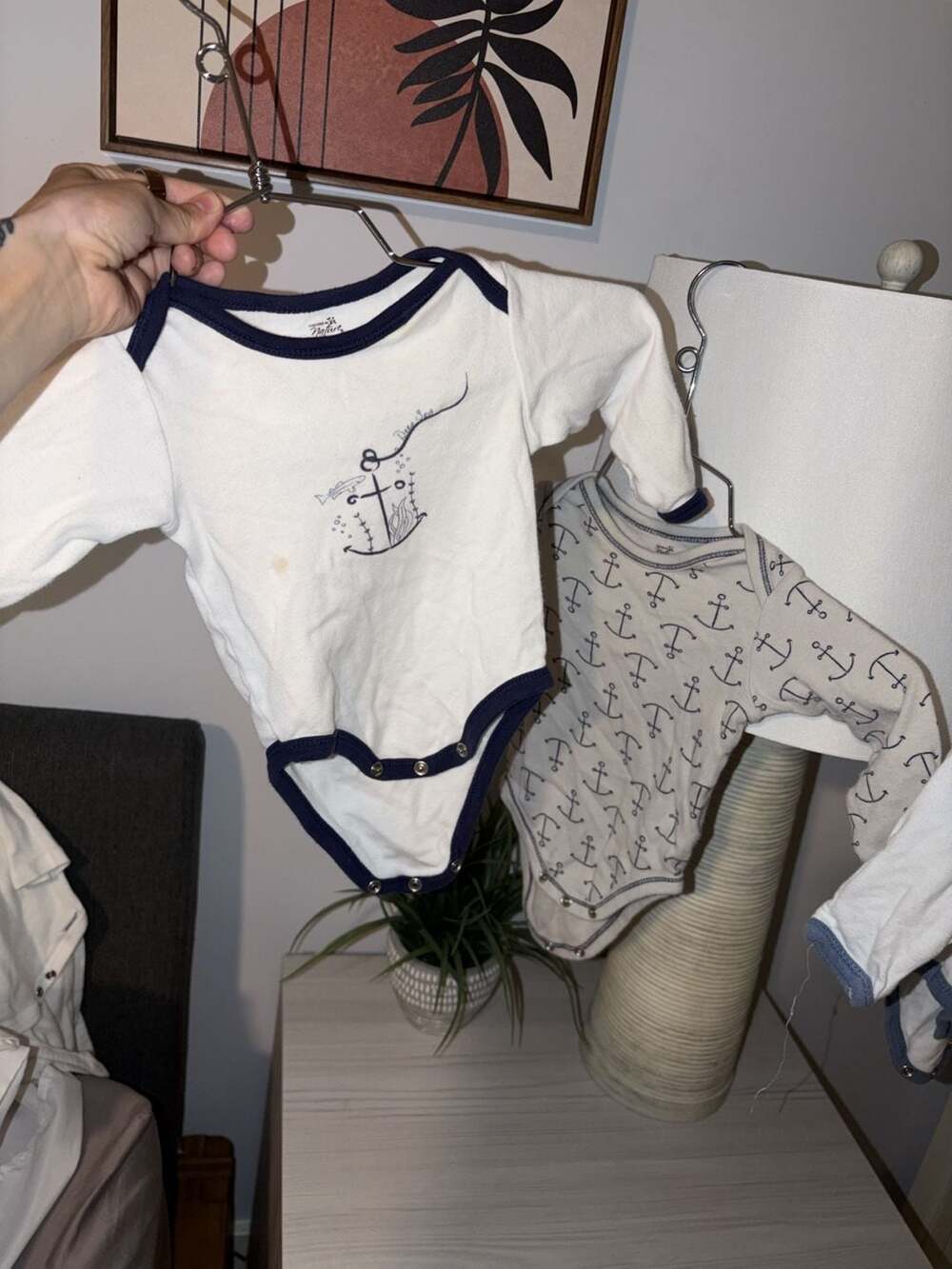 Touched by Nature Organic Cotton Long-Sleeve Bodysuit 2-Piece Lot Blue Whale 0-3